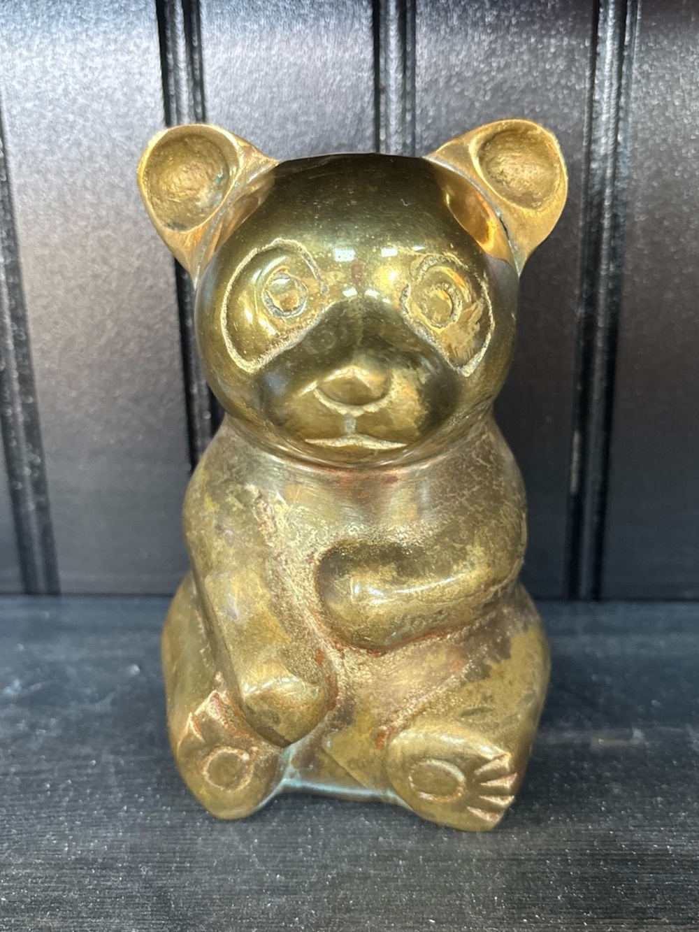 Brass Panda Figurine Decorative Accent - 100% Brass